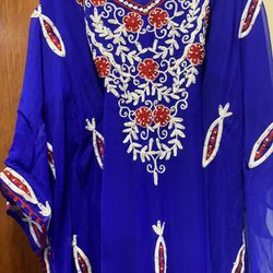 Beautiful Dress Kaftans For Moroccan Or Indian  Wedding Party Blue 