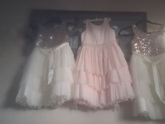 Little girl party dresse.  Silken lace