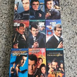 James Bond VHS Lot 9 Tapes