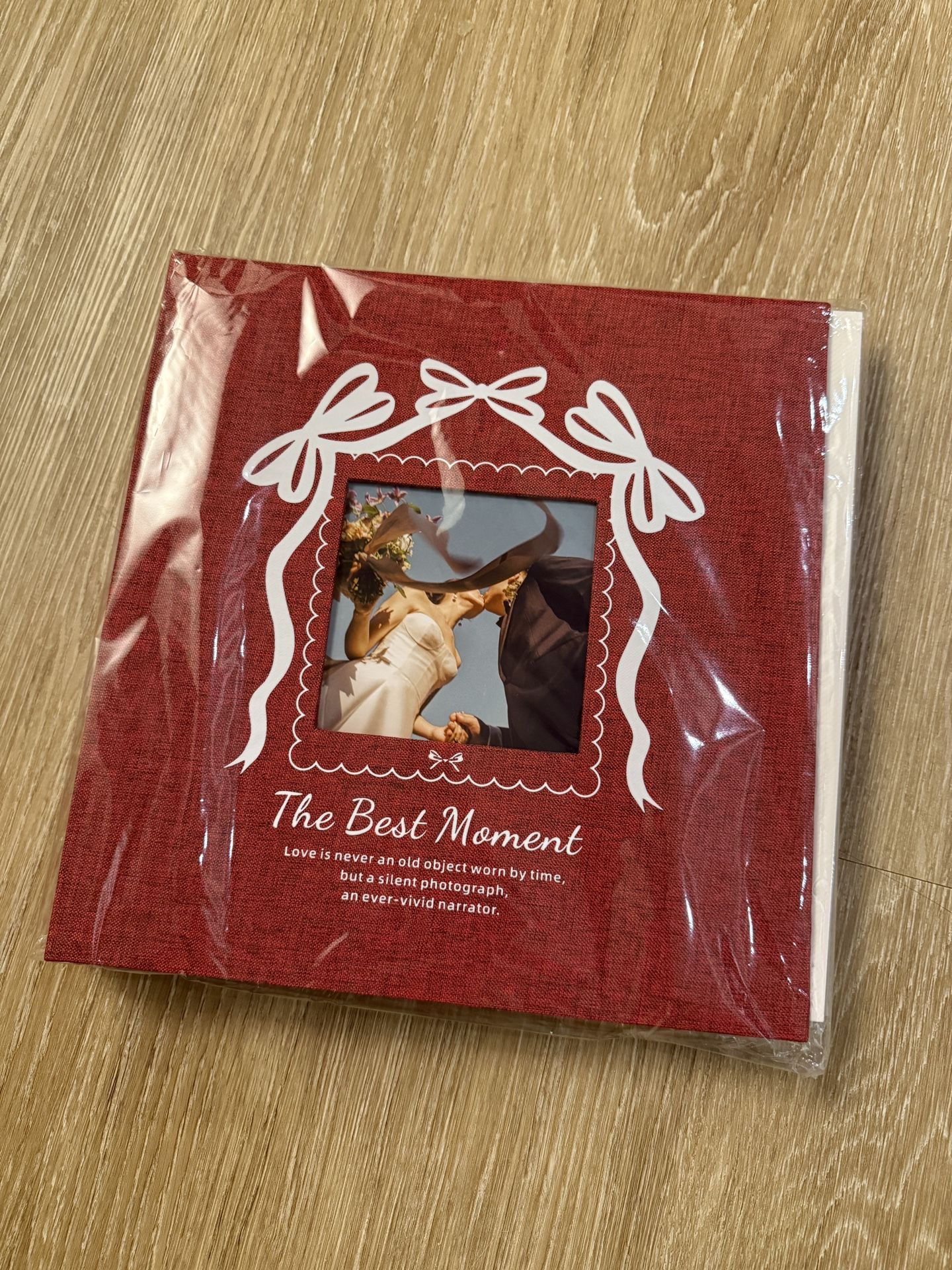 Brand New Red Photo Album – 40 Refillable Sheets (80 Pages Total)