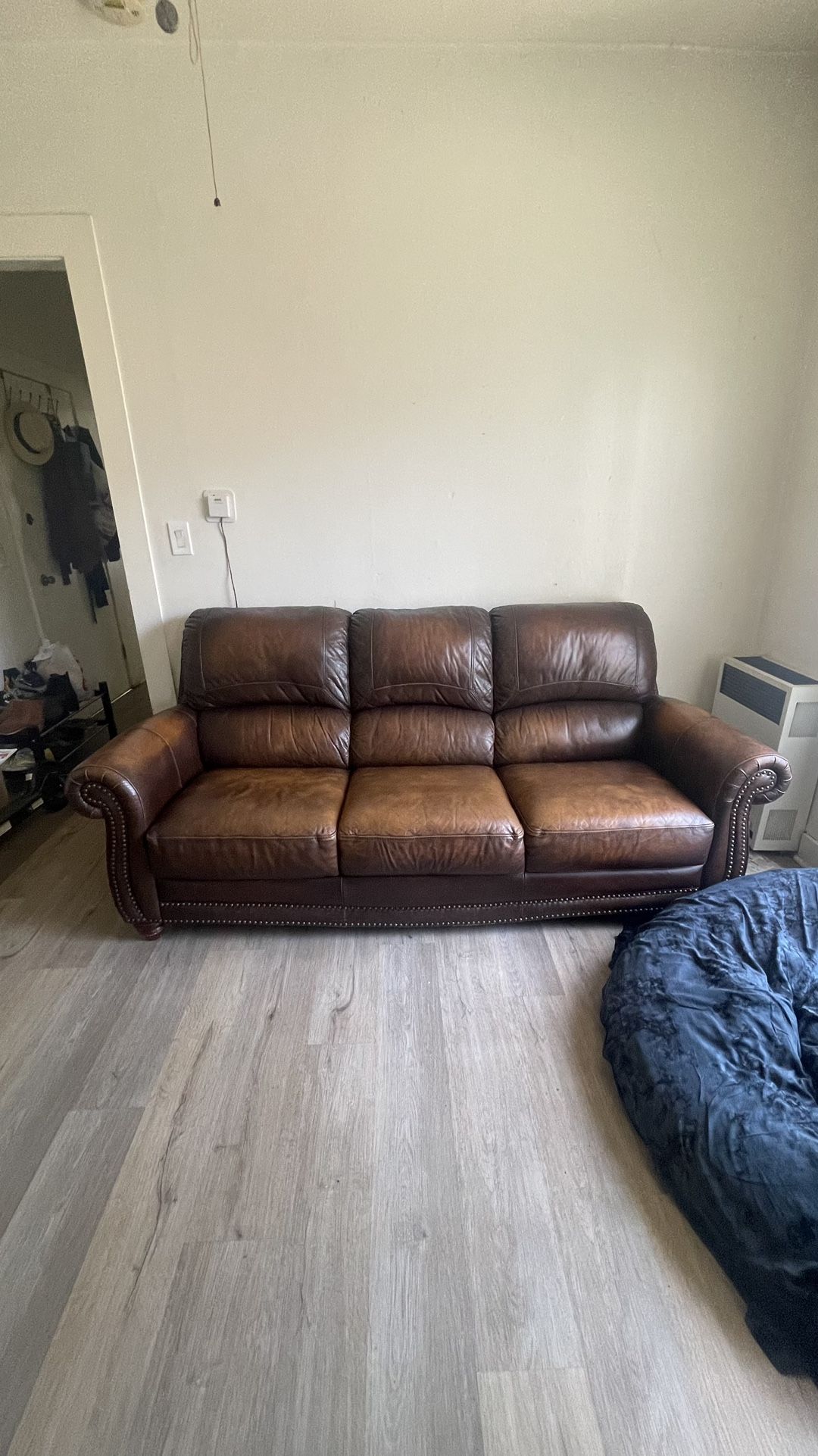 Leather Brown Couch Sofà