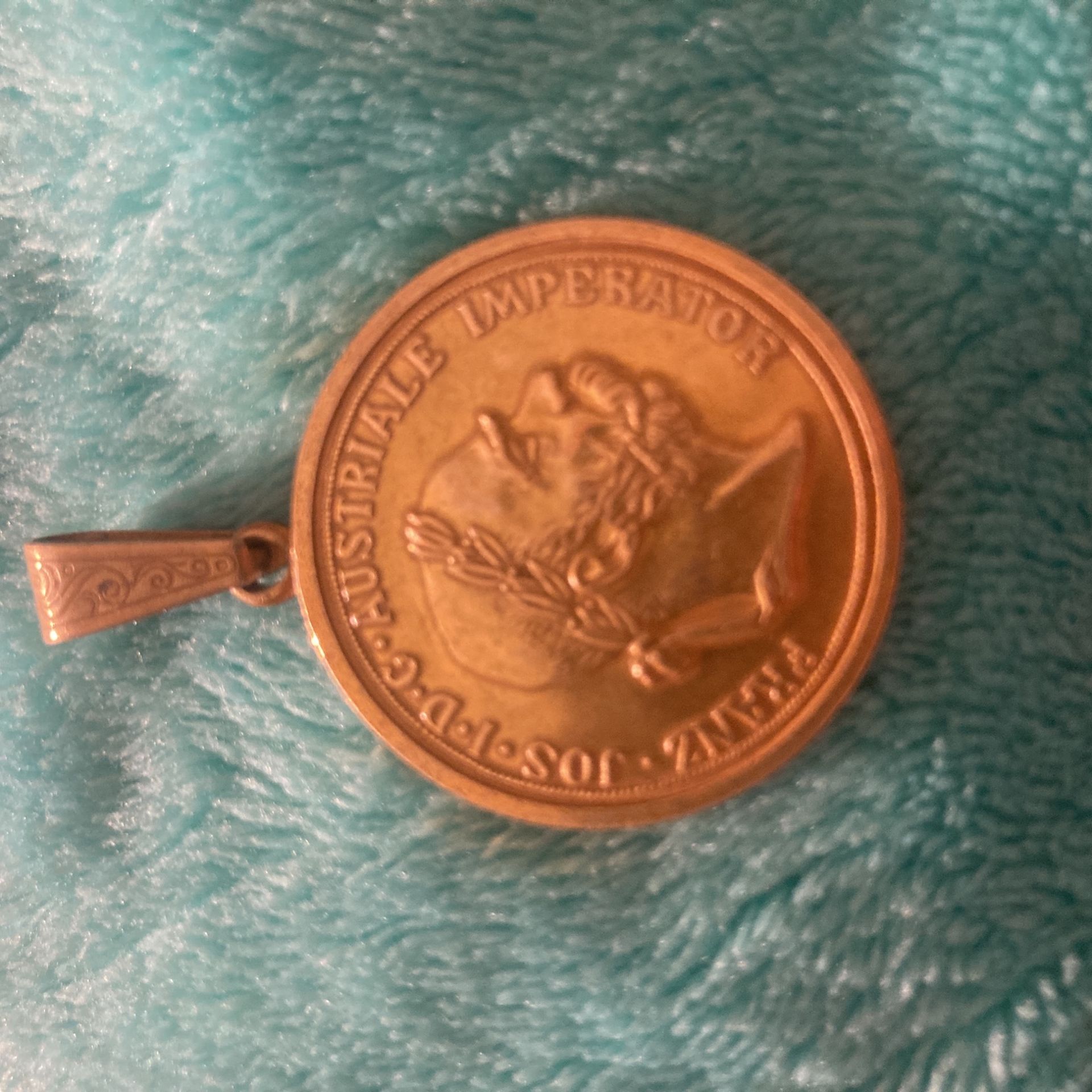 VINTAGE 1904 1 DUCAT I FRANZ JOS I D G AUSTRIALE IMPERATOR COIN NECKLACE PENDANT