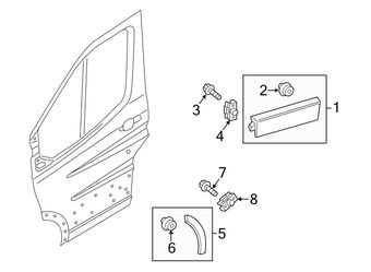 15-24 Ford Transit 150 new Front Left Door Molding Trim