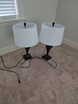 Two Large Size side Table Lamps