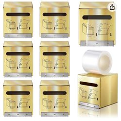 8 Rolls Disposable Eyebrow Tattoo Plastic Wrap Transparent Makeup Preservative Film Cosmetic Wrap Cover Tape Roll with Box Microblading Cutter for Eye