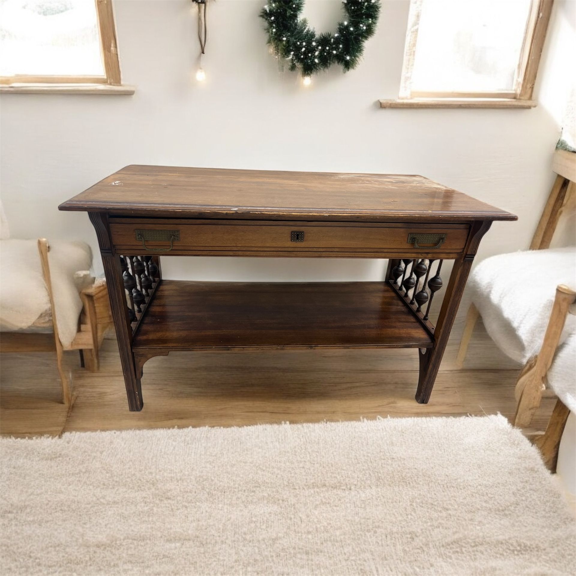 Antique solid wood coffee table .refurbish project