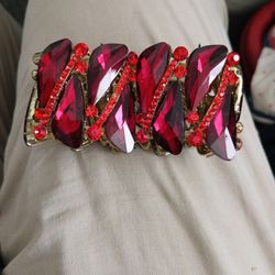 red rhinestone bracelet