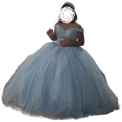 Off Shoulder Glitter Print Ball Gown by Elizabeth K GL2910 Sz L