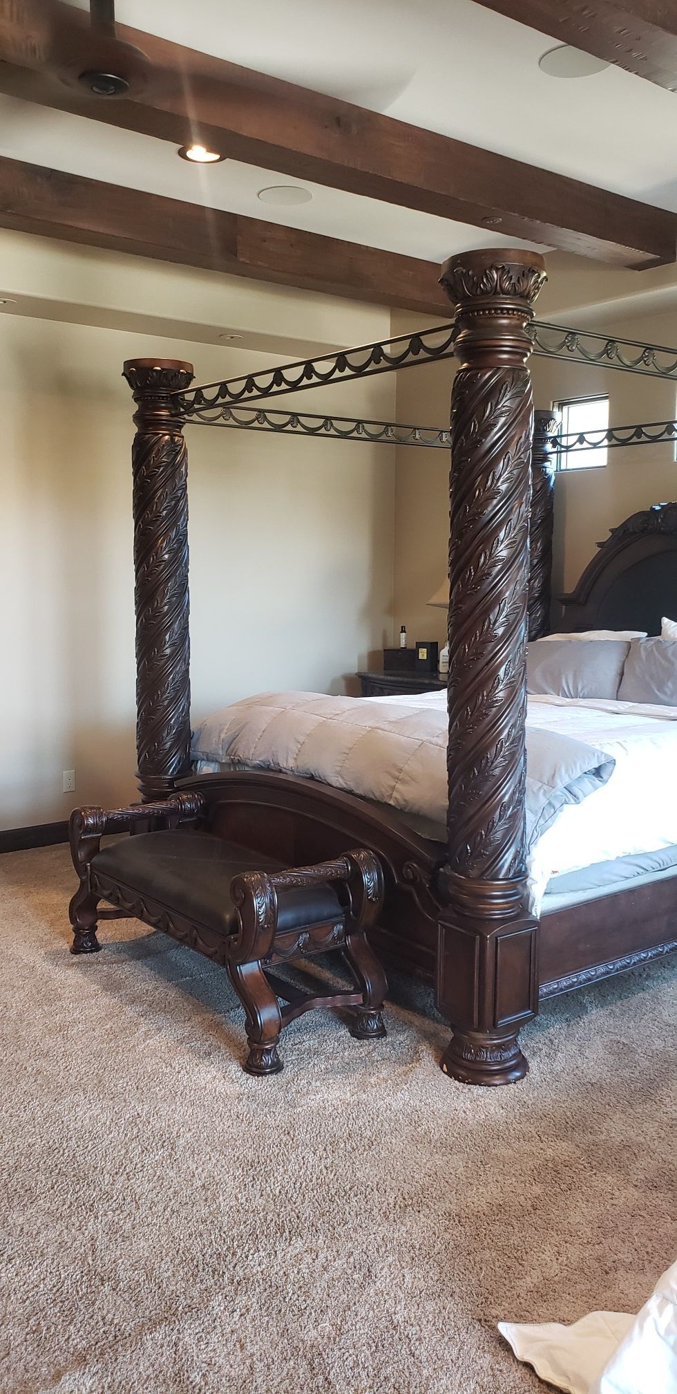 Ashley North Shore Canopy Poster King Bed Bench Bedroom Set for Sale in