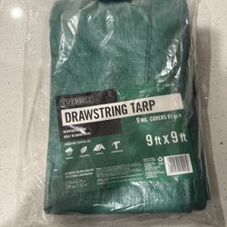 Everbilt 9 X 9 Ft. Green Heavy Duty Drawstring Tarp Polyethylene Heavy duty