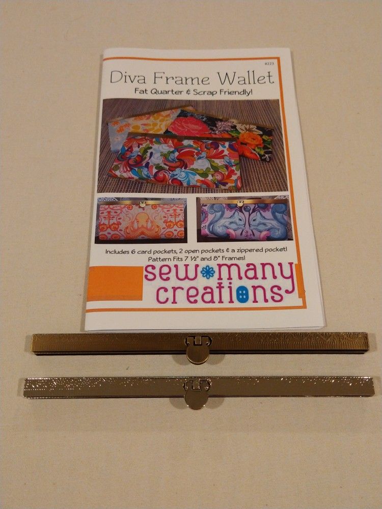 Diva Frame Wallet Sewing Pattern & 2 Metal Wallet Frames #1