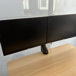Double 24” Dell monitors + desk mount