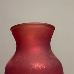 Red Glass Vase 8”