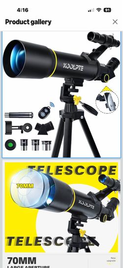 Telescope, 70mm Aperture 400mm AZ Mount Astronomical Refracting Telescopes (20x-200x) for Kids & Adults, Portable Travel with Tripod Phone Adapter, Re