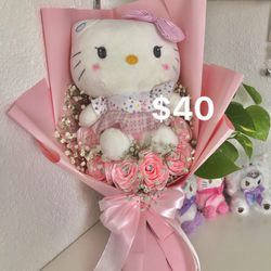 Hello Kitty Bouquet 💕 Ribbon Roses 