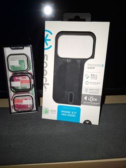 Iphone pro case and apple watch screen protector
