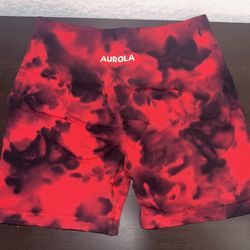 AUROLA Dream Tie Dye Workout Shorts for Women Seamless Scrunch Soft Active Shorts