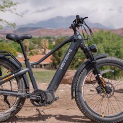 HeyBike Alpha Mid Drive Fat Tire commuter step over 60 mile range 28mph 