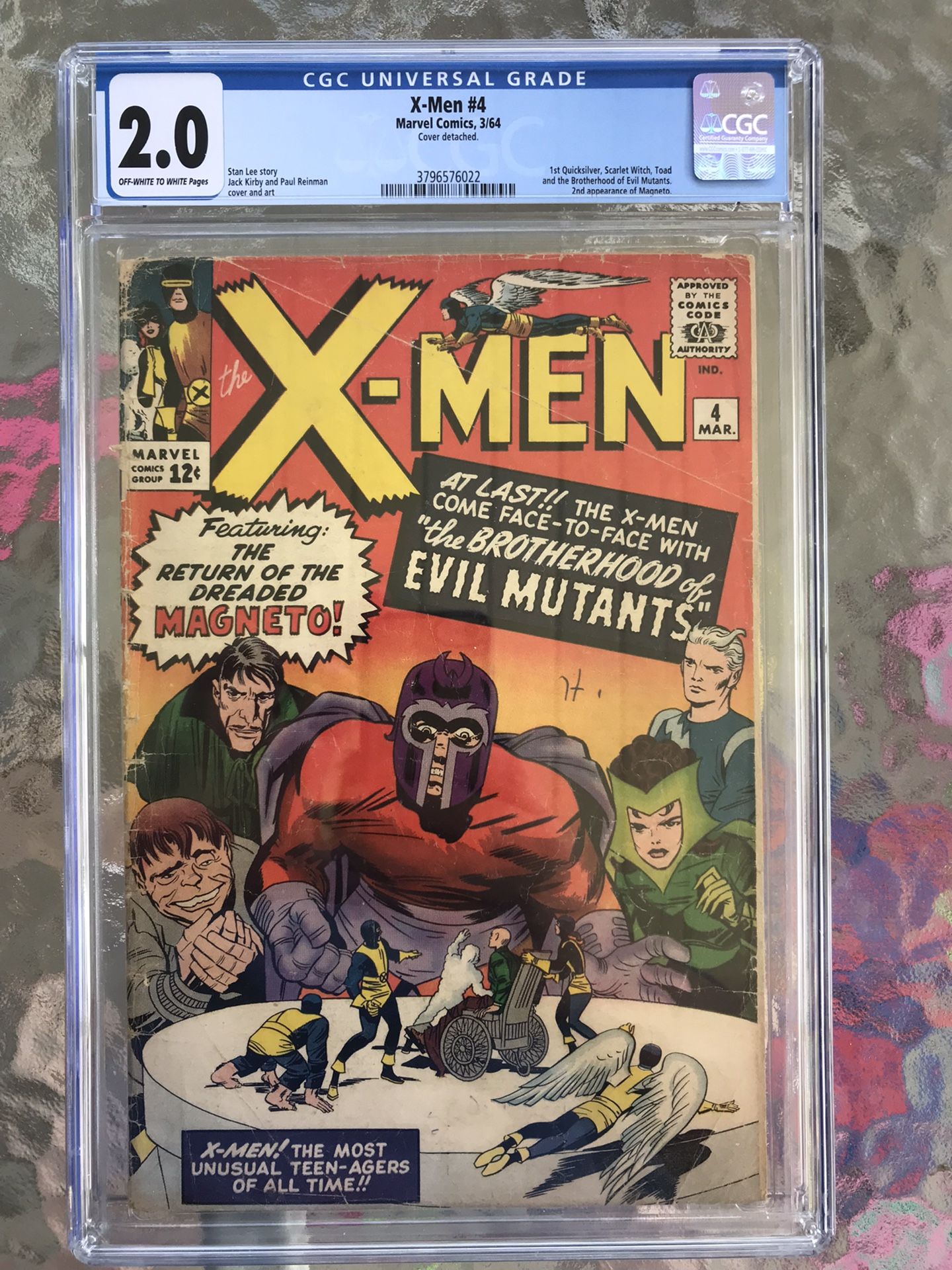 X-Men #4 (1964) CGC 2.0 — O/w to White; 1st Scarlet Witch, Quicksilver & Toad