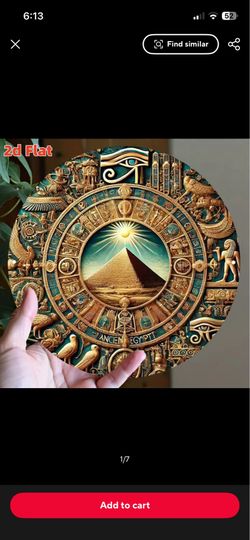 High Definition Metal Tin Sign Ancient Egyptian Pyramid and Eye of Horus Round Wall Art Decor for Egyptian Mythology