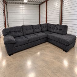Couch Sectional | Suede Dark Gray