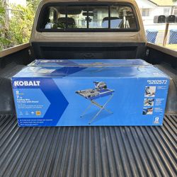 NEW Kobalt Folding Head 9 Amp 7 in Blade Sliding Table Tile Saw w/Stand