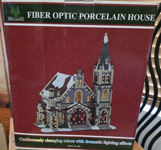 Fiber Optic Porcelaine House - Village Deluxe Collectible
