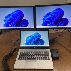 HP Elitebook 840 G6 w/ Dock+Monitors