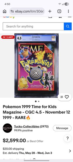 Time pokemon magazine (ungraded but in better condition than graded