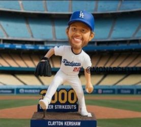 Clayton Kershaw 2025 Dodgers 3000 Career Strikeouts Bobblehead