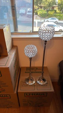 Crystal Ball Candle Holders Set of 2