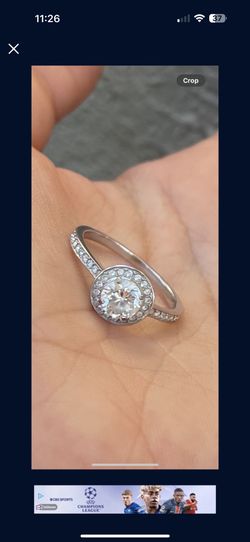 Swarovski Constella cocktail ring Round cut, Pavé, White, Rhodium plated size 60