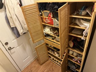 Large Bamboo Shoe Cabinet / Storage Unit