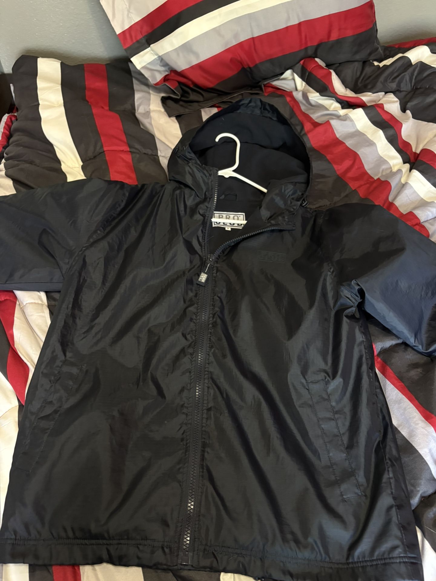 Pro club navy blue windbreaker zip up