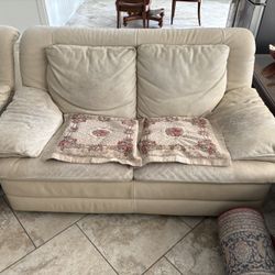 Italian Leather Sofa Couch Set