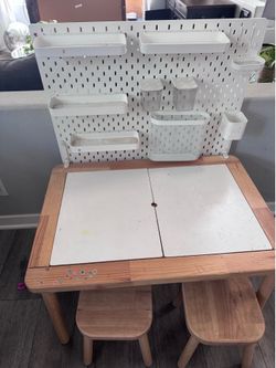 IKEA Flisat table, stools, and accessories