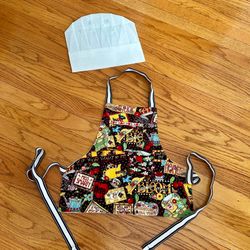 Reversible child’s Mary Engelbrite Apron & Hat