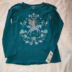 Oshkosh B'Gosh Long Sleeve Top Size 12 Aqua