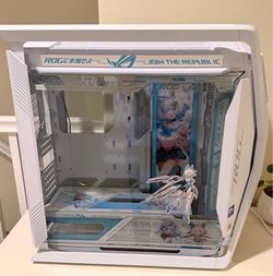 ASUS ROG Hyperion GR701 White Custom Anime PC Case + Lian Li 140mm Fans