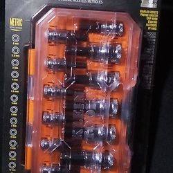 Knurled Hex Bit Socket Set, Metric, 13-Piece