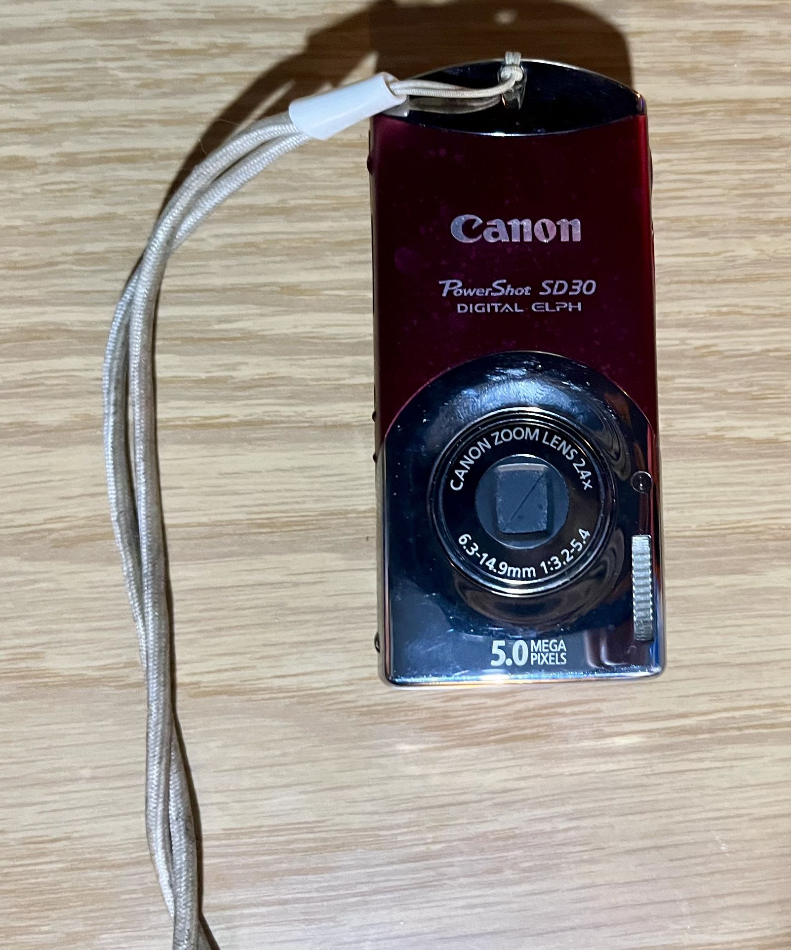 Canon PowerShot SD30 Digital Elph Red WORKING