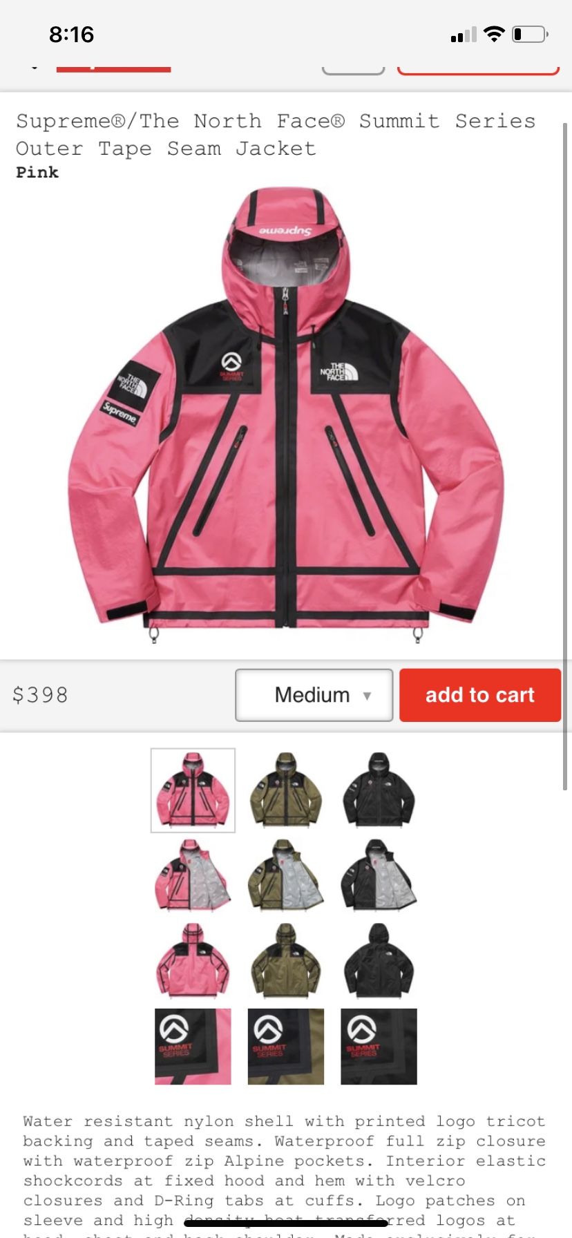 Supreme x north face Summit Series