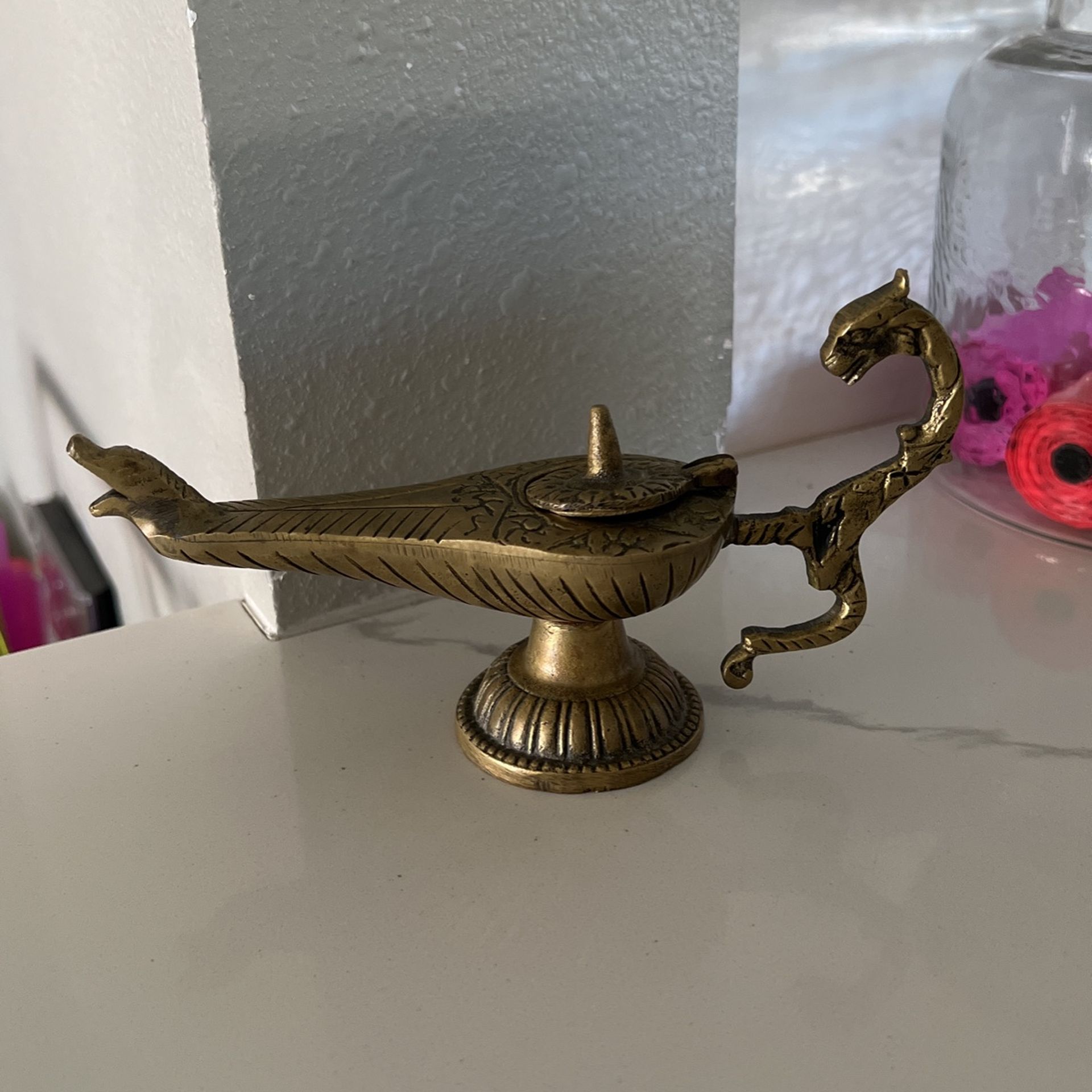 Vintage Brass Oil Genie lamp