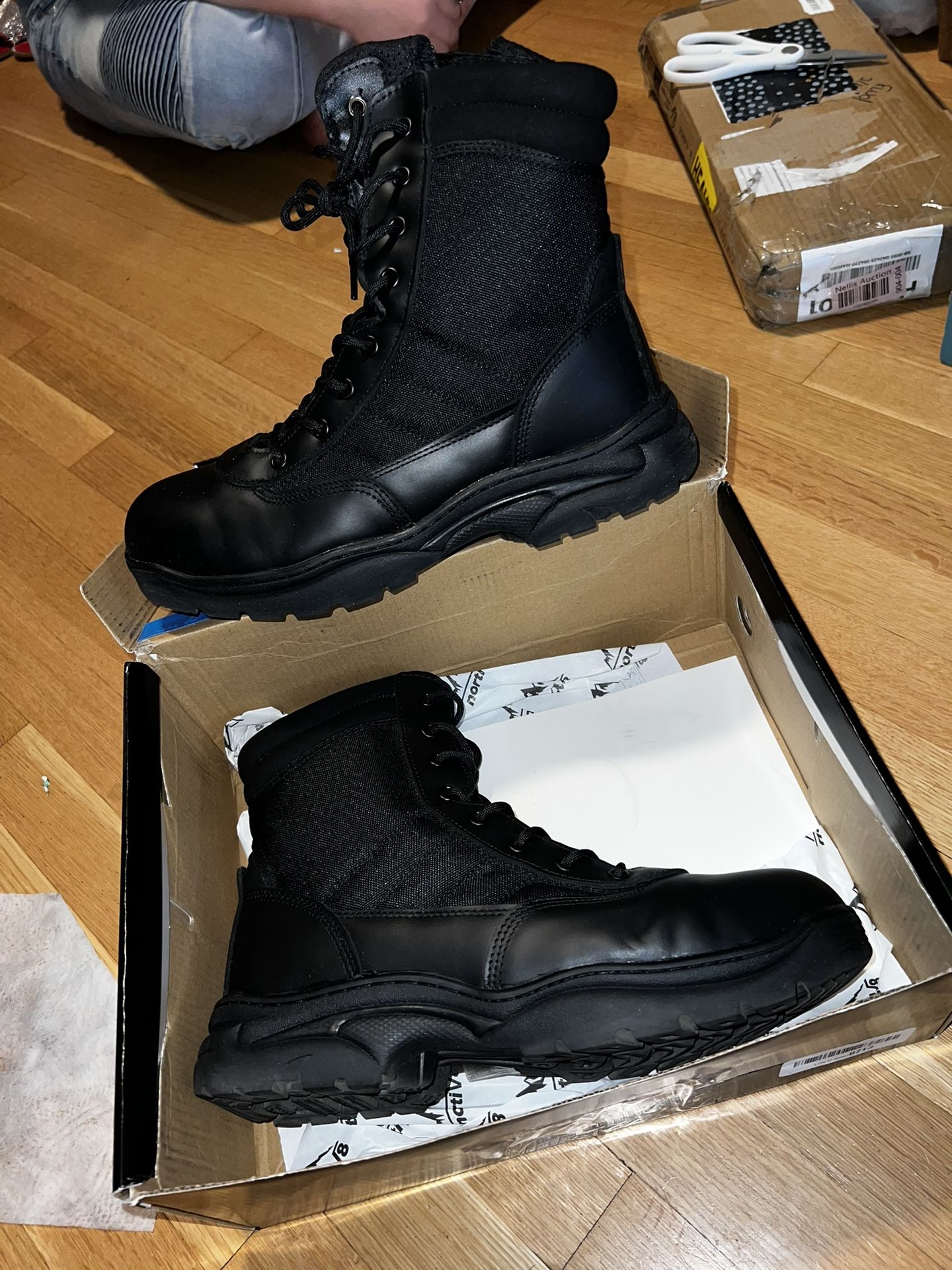 NORTIV 8 Steel Toe Boots for Men Safety Industrial & Construction Military Work Boots Slip Resistant ASTM F2413-18, TROOPER-STL