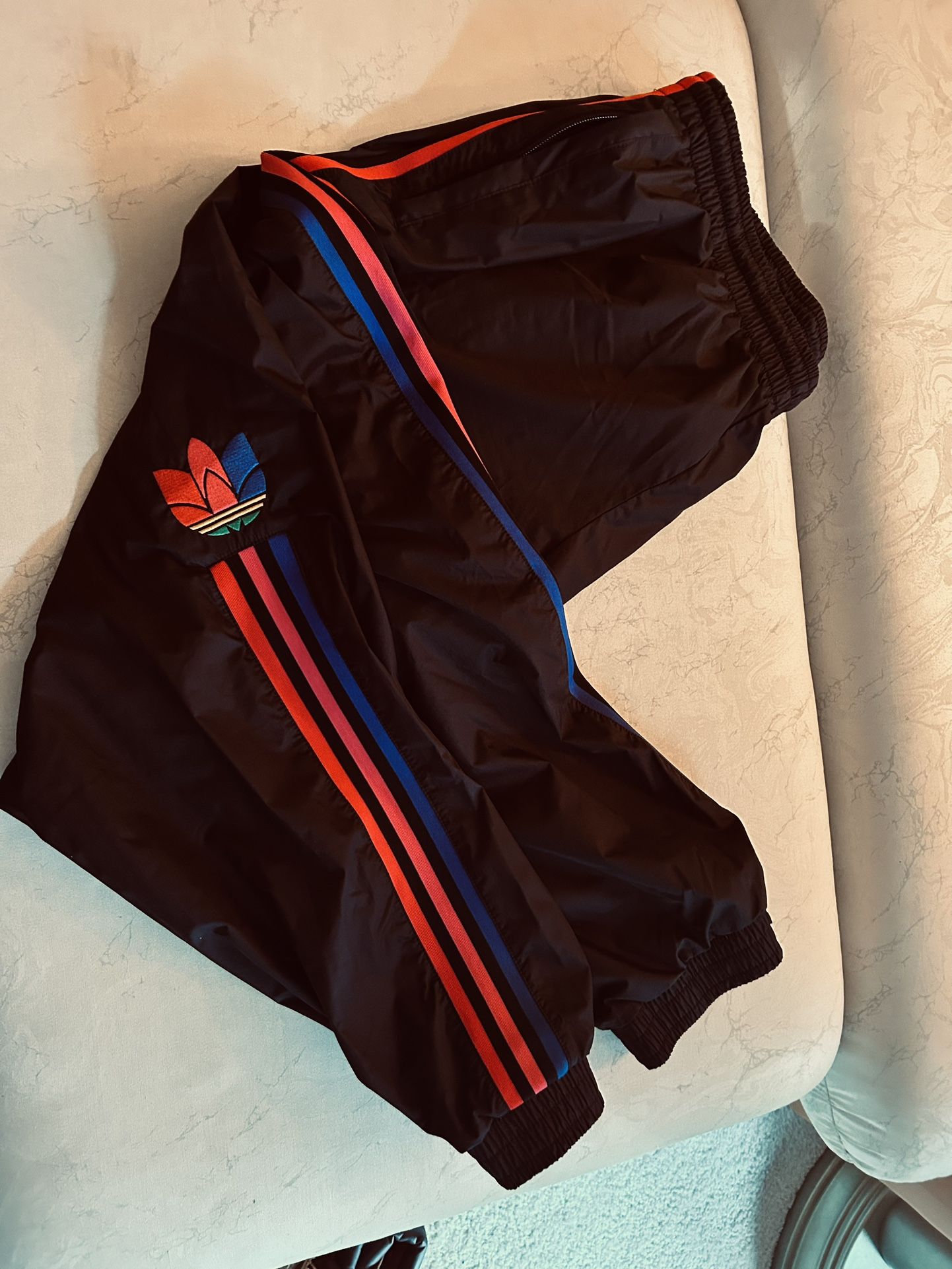 Adidas 3D Trefoil 3- Stripes Track Pants Multi Color Stripes Men’s Size XXL