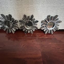 3 Small Sunburst Mirrors 