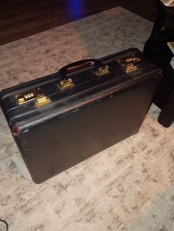 Vintage Black Hard-Shell Briefcase / Multi-Purpose Attache Utility Case