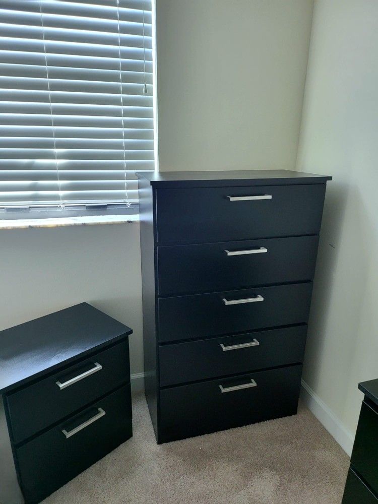 NEW TALL CHEST AND ONE NIGHTSTAND ASSEMBLED