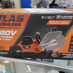 Atlas 80V Lithium Brushless 9" Cordless Cut-Off Saw Kit 59660 Brand New SEALED