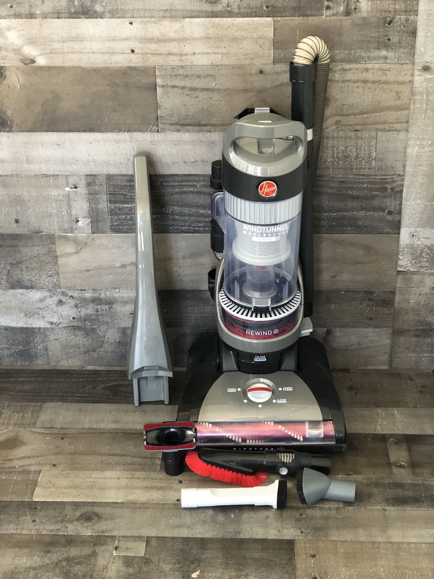 Hoover WindTunnel Whole House Rewind Corded Bagless Upright Vacuum Cleaner